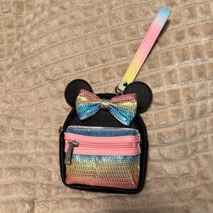 Disney Lounge fly Rainbow Sequin Mini Backpack with Bow-wristlet